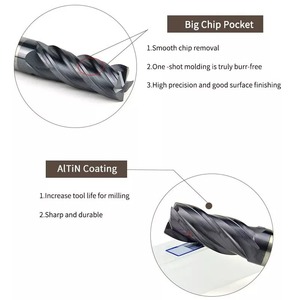 车床数控硬质合金立铣HRC55铝型材用2/4凹槽硬质合金 - Product Image 2