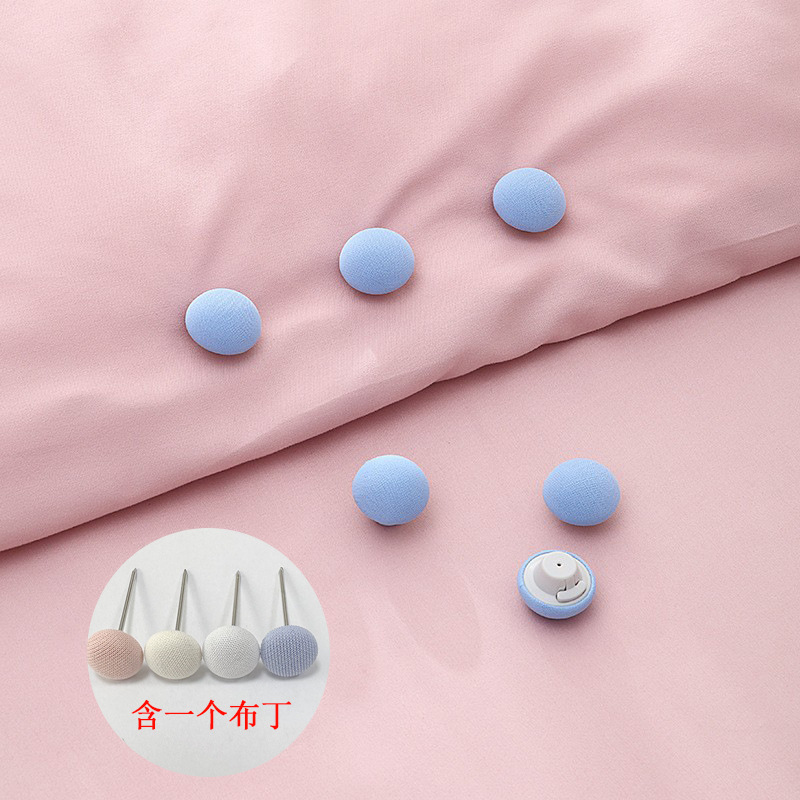 Bouton bleu clair en forme de champignon sans clous en tissu