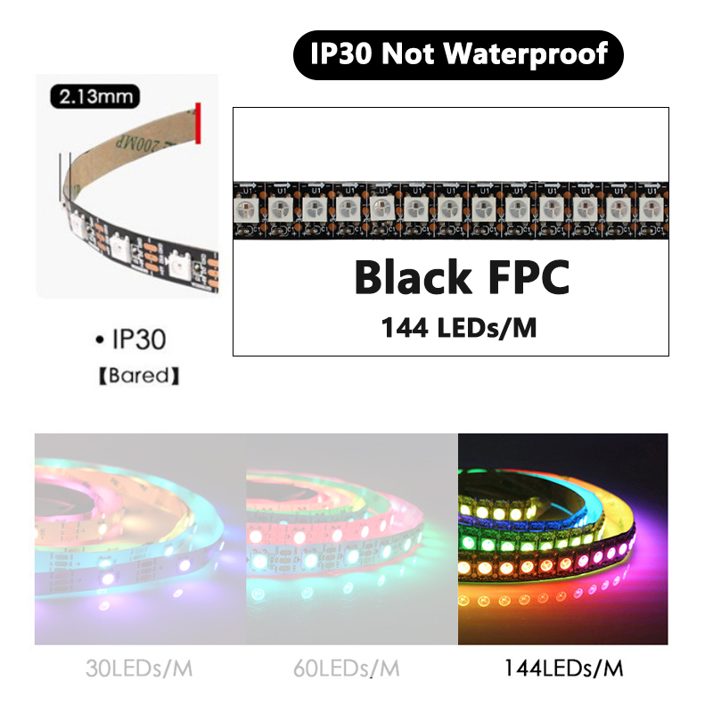 144 LEDs/M ( Black-IP30)