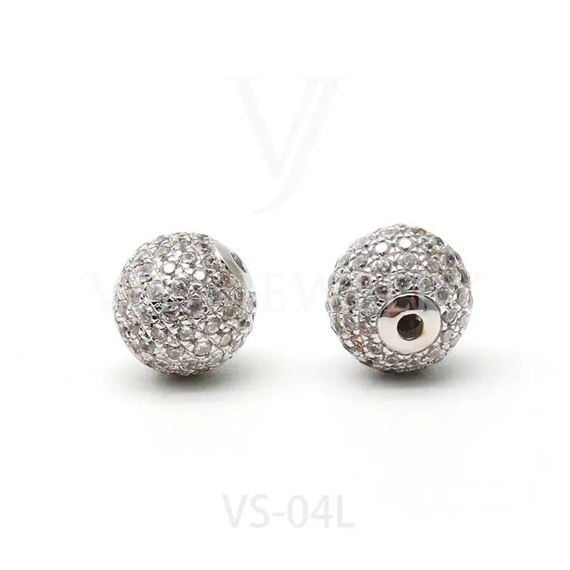 Viya Jewelry Factory wholesale ladies jewelry accessories 925 sterling silver Luxury design Pave Ball beads