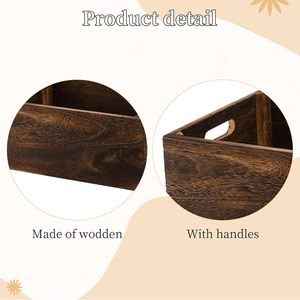 All'ingrosso <span class=keywords><strong>Set</strong></span> di 3 casse di legno in legno rustico cassette di stoccaggio di nidificazione con manico per il confezionamento di frutta