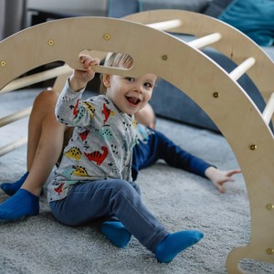 Noel Montessori kapalı tırmanma oyuncaklar bebek çocuklar çocuk ahşap oyunca tırmanma kemer Rocker merdiven rampa ahşap kemer tırmanma çerçeve