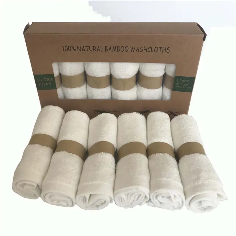 Lot de 7 serviettes de toilette en coton biologique, 10 "x 10", pour bébé, serviette pour le visage, 100 de lavage, vente en gros, chinois