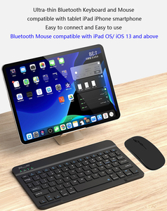 Teclado y ratón inalámbricos BT delgado portátil para iPad, tableta, teléfono inteligente, Mini Oficina, nuevo - Product Image 3