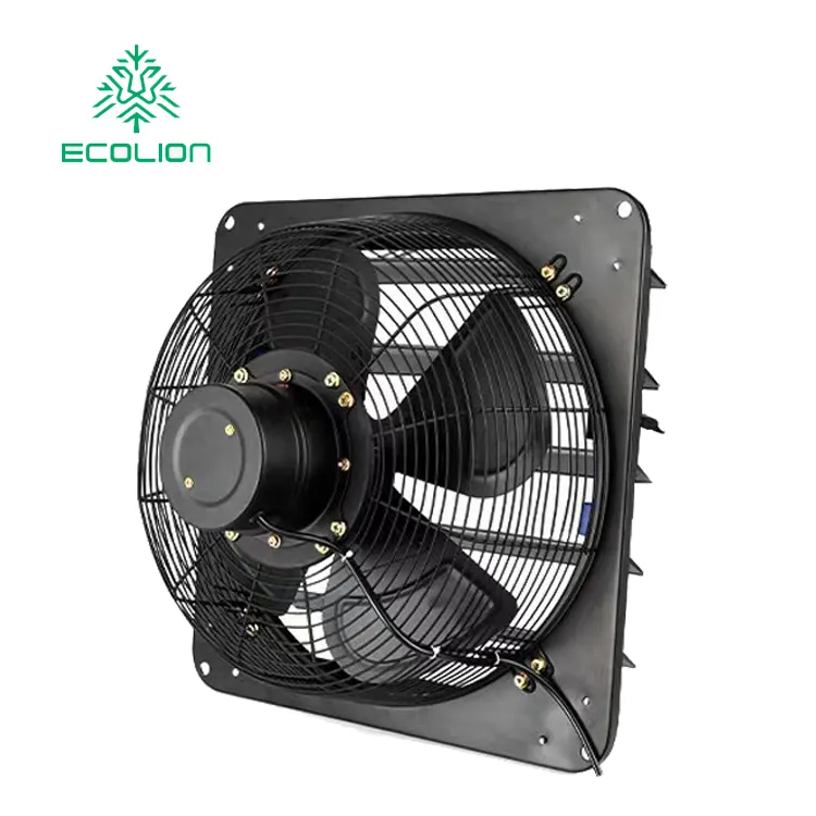 Industrieller Abluft ventilator, Axial ventilator lüftung mit automatischen Rollläden, Metall-Hochleistungs-Abluft ventilator gebläse