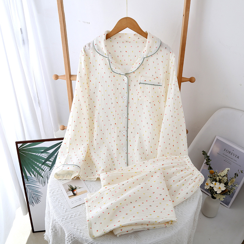Riso beige a pois con fiori