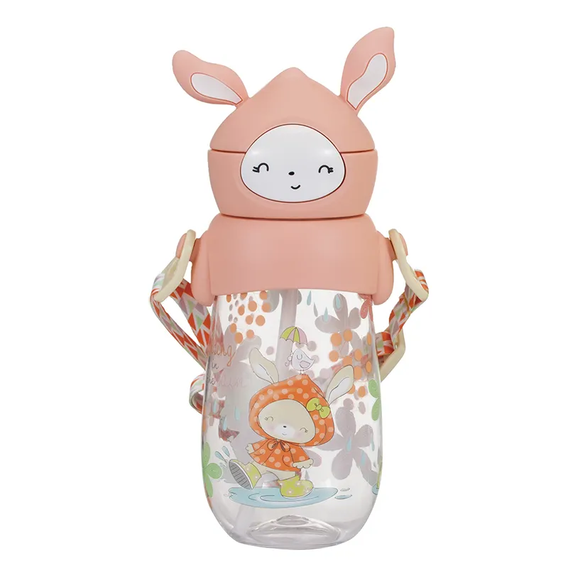 PINKAH-Gobelet tritan pour bébé de 500ml, étanche, sans BPA, avec couvercle en paille en plastique, avec revêtement anti-corrosion, pour enfants