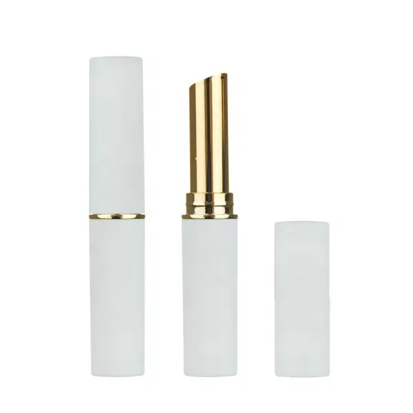 Confezione cosmetica bianca balsamo per le labbra piccolo contenitore sottile per tubi per rossetto
