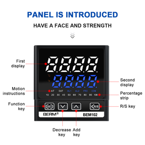 Digital <strong>PID</strong> Intelligent <strong>Temperature</strong> <strong>Controller</strong> 50*50MM Relay/<strong>SSR</strong> <strong>Output</strong> 220V for Oven, Industrial Control Thermostat