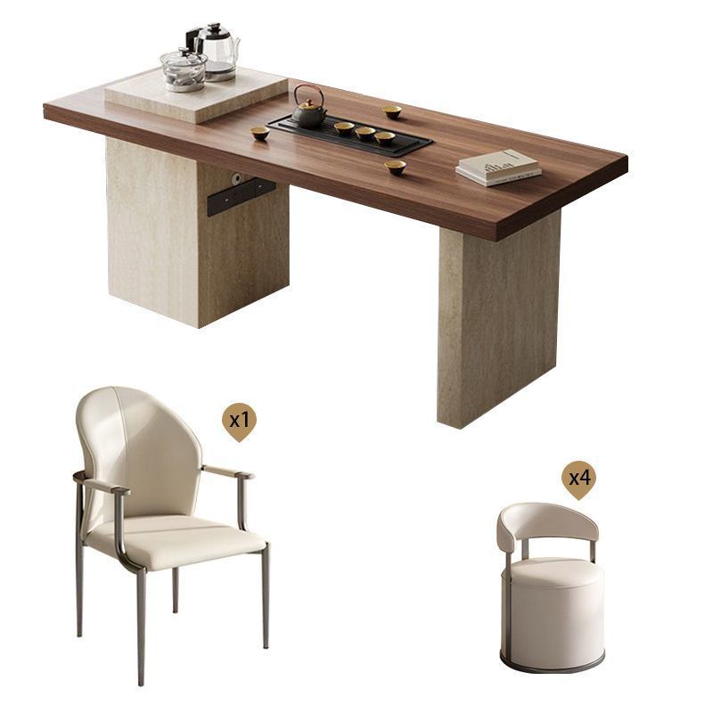 Mesa de té, 1 silla cómoda, 4 sillas tipo luna