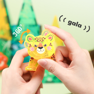 Popular Preschool Toys with Cute Animals and Printed <strong>Patterns</strong> for Children's Magnetic Tile <strong>Building</strong> <strong>Blocks</strong>