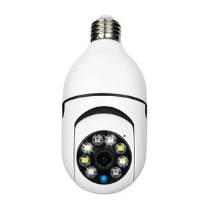 制造商CMOS传感器夜视360度Ptz摄像机家用无线Wifi E27灯泡安全监控迷你智能摄像机 - Product Image 1
