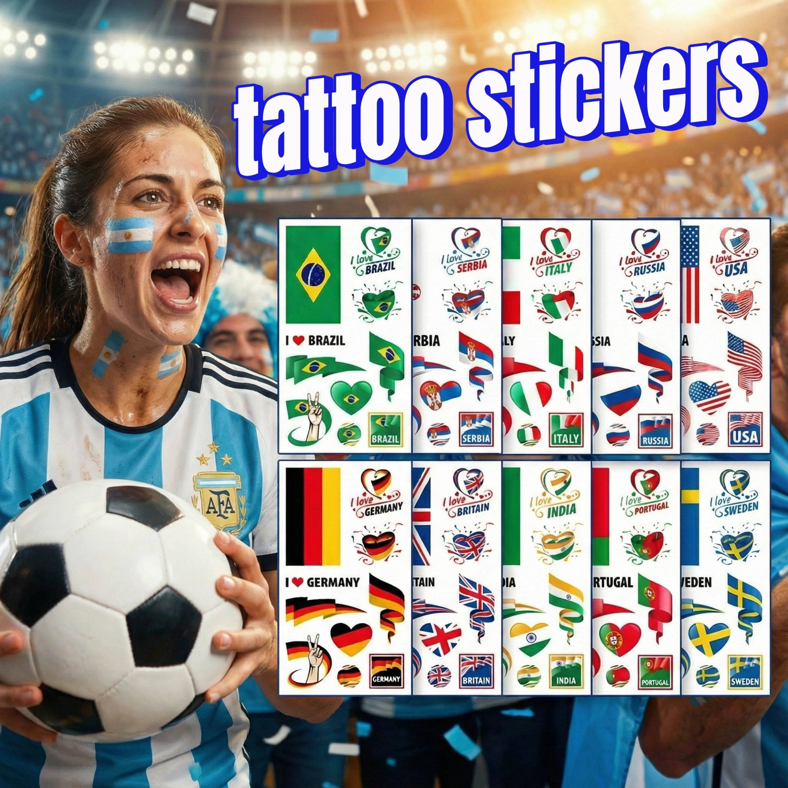 Autocollant de tatouage personnalisé multicolore GRJ4019SF