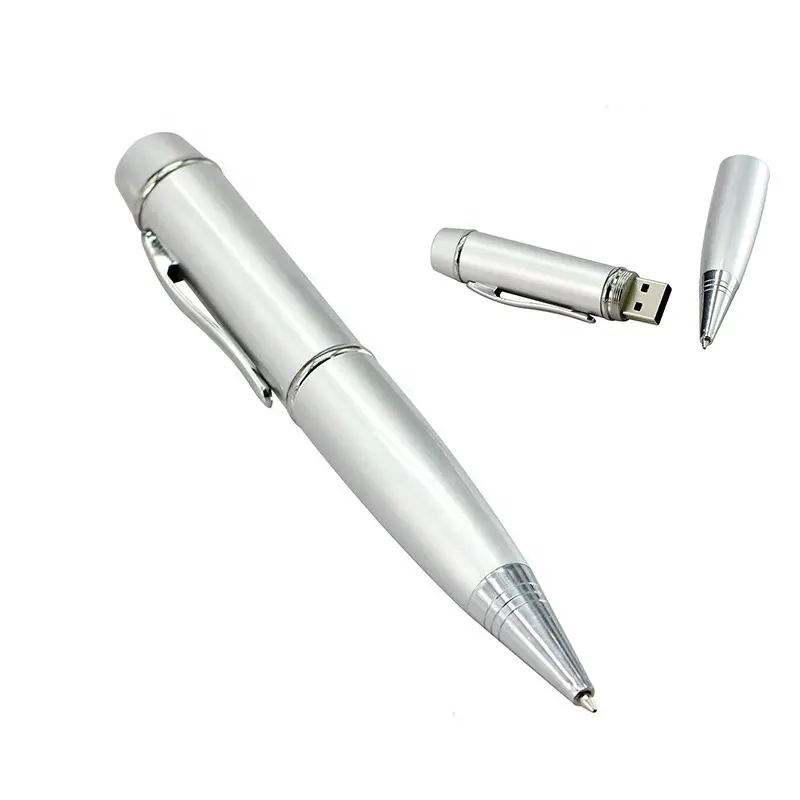الأكثر مبيعًا ذاكرة قلم متعدد الوظائف 64 جيجابايت ، شعار ليزر أسطواني مخصص على شكل قلم فلاش OEM/ODM