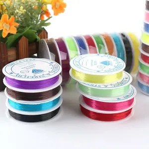 10件0.6/0.8/1毫米彩色塑料水晶绳线/串强力弹性DIY珠宝制作手链项链制作工艺 - Product Image 1