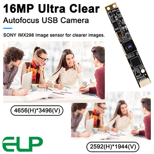 ELP 16MP Cámara USB Autofocus con Micrófono para Ordenador Mini UVC USB2.0 Lightburn Camera Micro USB Security PC Camera Module - Product Image 2