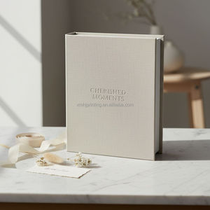 Tùy chỉnh Linen gia đình lưu niệm hộp với Lá Nóng dập biểu tượng lớn Bộ nhớ hộp cho quý khoảnh khắc - Product Image 2