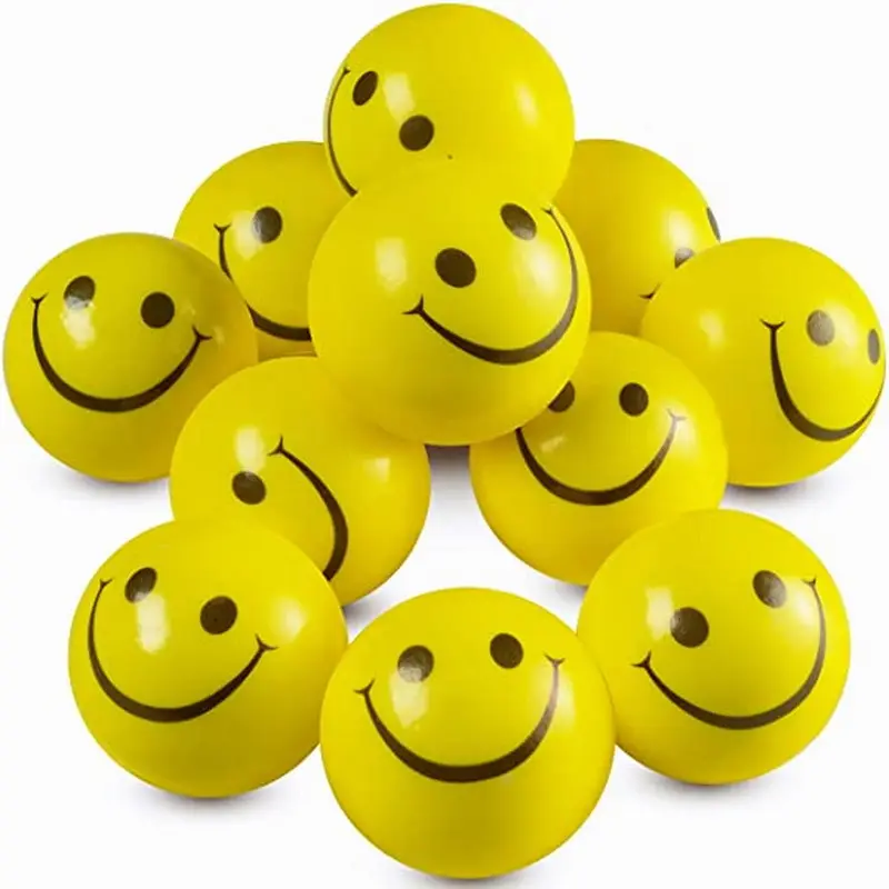 Giallo del Fronte di Sorriso Palle Anti-Stress per I Bambini Favore di Partito Goodie Bag Cariche Ufficio Puntelli per Adulti Relax PU palla