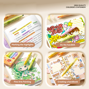 Wholesale Erasable <strong>Highlighter</strong> Pen Marking Numbers for Elementary Students Dual-tip <strong>Colorful</strong> Note-taking Highlighting Contouring - Product Image 5