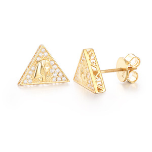 S925 gümüş D renk Mini üçgen kulak çıtçıt zarif tüm maç küpe ile basit geometrik tasarım tahsis stok - Product Image 1