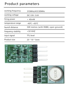 433Mhz Wireless RF ASK TX telecomando modulo trasmettitore Wireless modulo di trasmissione Wireless produttore - Product Image 3