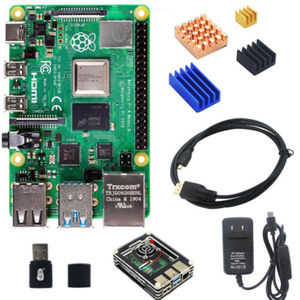 Das Raspberry Pi 4 Modell B 1GB 2GB 4GB RAM-Starter-Kit enthält ein schwarzes Gehäuse-Lüfter-Kühlkörper-Netzteil-Mikro kabel - Product Image 1
