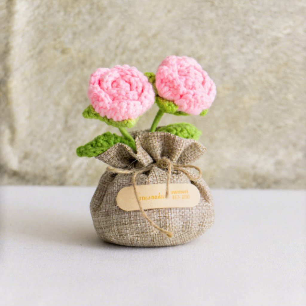 Sac porte-bonheur rose double extrémité