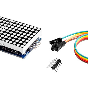 MAX7219 8x32 LED-Anzeige modul 4-in-1-MCU mit blau-rot-grünem Gitter 5-poliger Leitung für Arduino & Raspberry Pi