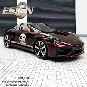 Super Gloss Metallic <strong>Midnight</strong> Dark Red Vinyl Manufacturers PPF Color Changing - Product Image 2