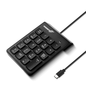 Teclado numérico portátil de 19 teclas de tamaño pequeño, contabilidad financiera, teclado de número con cable USB C para tableta portátil