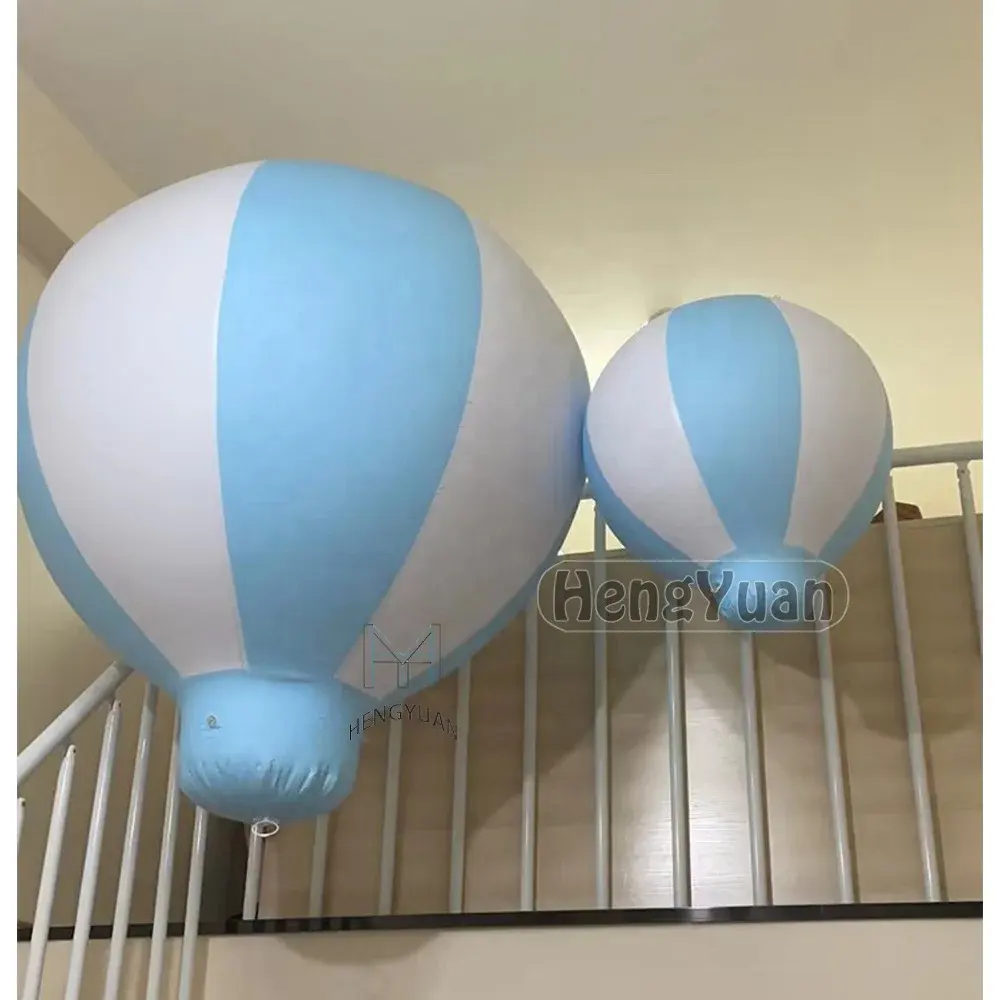 Globo de aire azul de 3 pies/5 pies, globo de helio inflable con forma de aire caliente con impresión personalizada