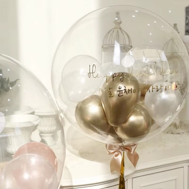 Golden transparent ballon