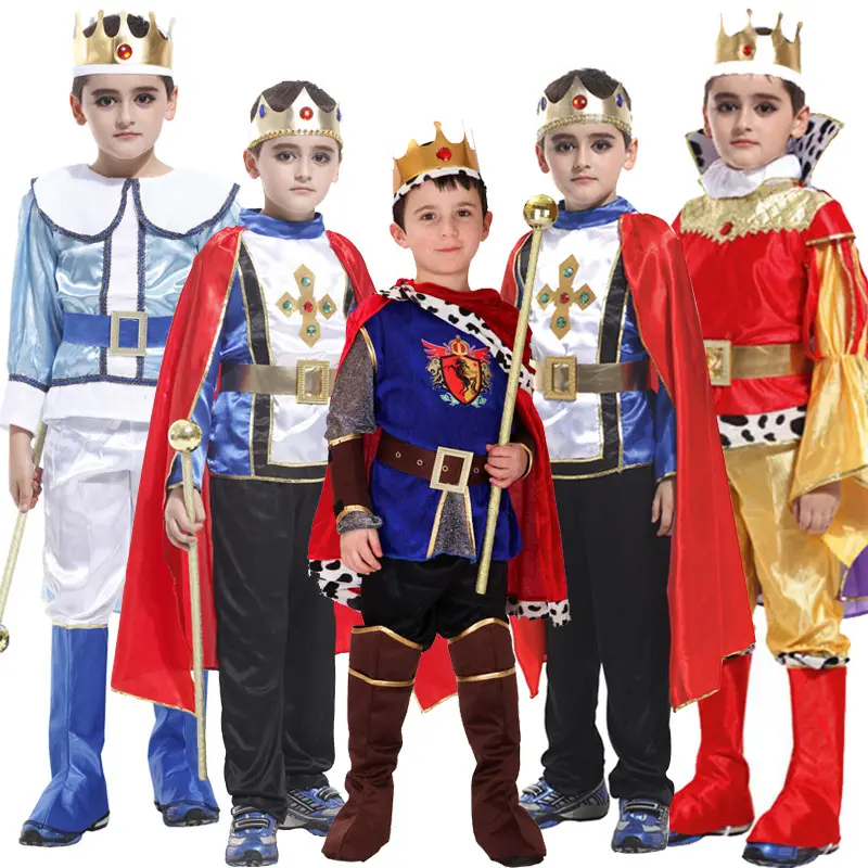 Disfraces de Halloween de Príncipe múltiple para niños, traje de rey, fiesta, Cosplay, novedad