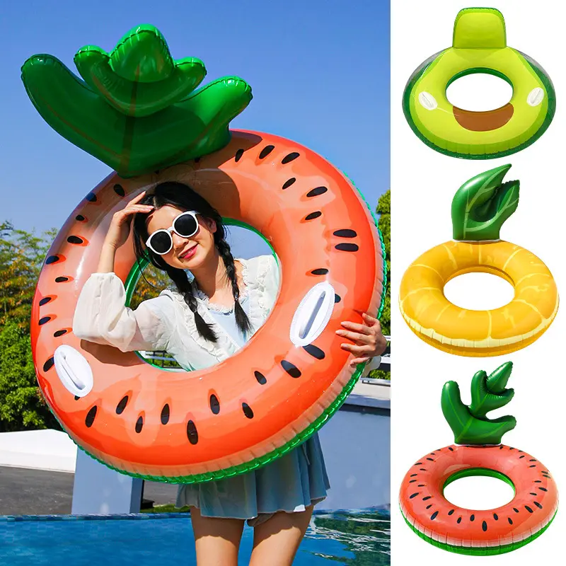 Anillo de natación de fruta nueva de fábrica, anillo de natación de sandía Limón, fila flotante, sillón reclinable, anillo de natación de agua de PVC para adultos, venta al por mayor