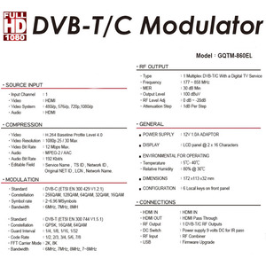 New Design HD HDMI <strong>Encoder</strong> to Rf Digital Terrestrial 1CH <strong>DVB</strong> <strong>T</strong> <strong>C</strong> <strong>DVB</strong>-<strong>T</strong>/<strong>C</strong> <strong>DVB</strong>-<strong>T</strong>+<strong>C</strong> <strong>Modulator</strong> - Product Image 3