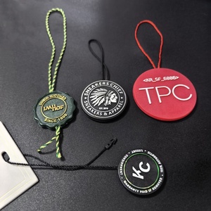 カスタムエンボス加工ロゴプラスチックタグコードループロック黒ハングタグシールタグ文字列付き - Product Image 4