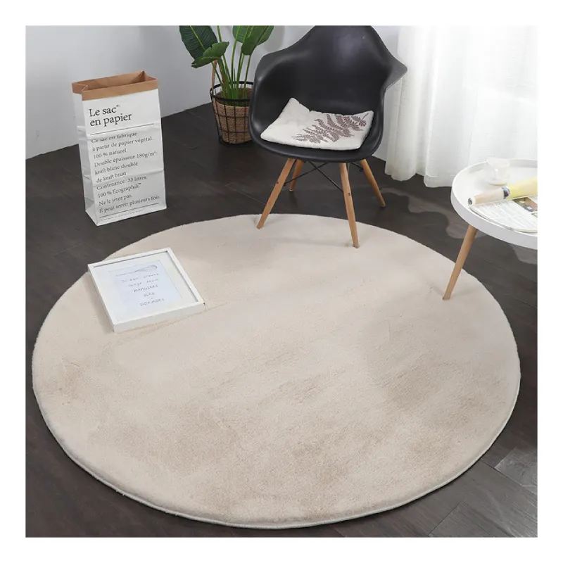 Comfortable 100% Polyester Luxury Carpet Rug Pad Soft and Round/Square for Living Room Bedroom Travel Car Machine Made