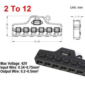 Divisor de línea 1 en 6 salidas Prensa Parche autoblocante Fuente de luz Conector paralelo Terminal de conexión de línea - Product Image 2