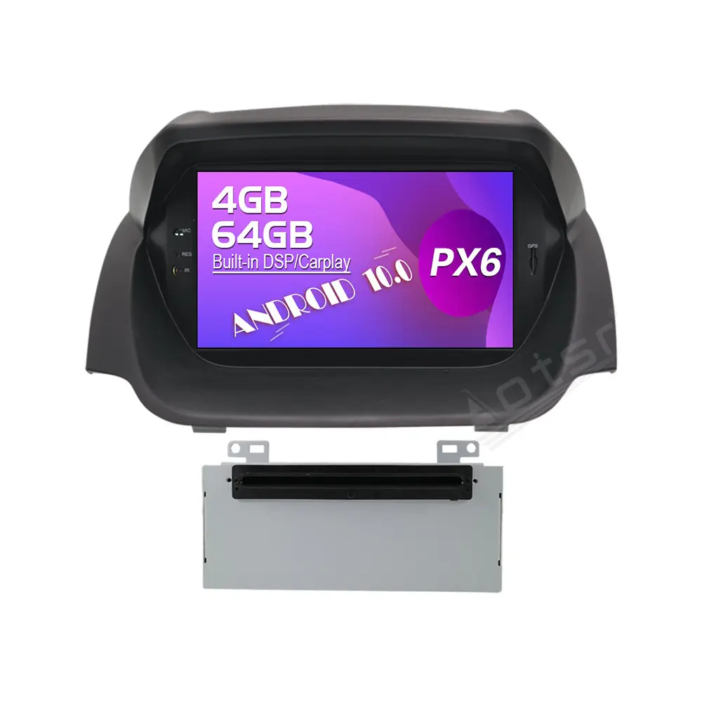 64G شاشة لمس اندرويد سيارة فيديو راديو ستريو مشغل ديفيدي نظام الوسائط المتعددة لفورد فييستا 2013-2016 لتحديد المواقع والملاحة
