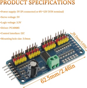 PCA9685A 16-Kanal-PWM-Servotreiber platine 12-Bit-IIC-Schnittstellenmodul Kompatibel mit Arduin Electronic Modules Kits