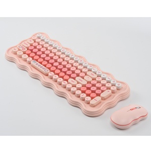 Múltiples colores lindos botones redondos Office 2,4G teclado inalámbrico y ratón Combos Girls Keyboard mouse set para computadoras portátiles - Product Image 4