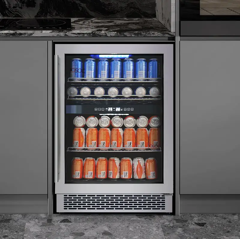 Refrigerador de vinho inteligente com zona dupla, garrafa comercial, refrigerador de vinho e cerveja, controle elétrico de temperatura