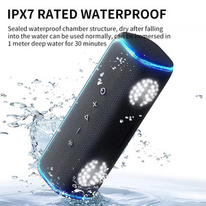 F9节拍吊杆扬声器，带RGB灯，迷你便携式音箱低音TWS双配对BT5.3，IPX7户外防水无线