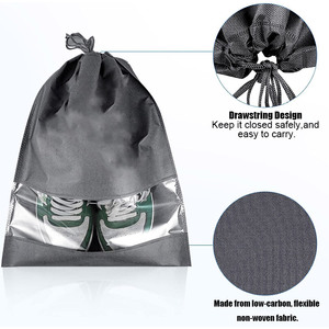 Khuyến mãi nhãn hiệu riêng số lượng lớn rõ ràng du lịch không dệt xách tay Sneaker Carrier Organizer sinh thái thân thiện dây kéo túi giày - Product Image 2