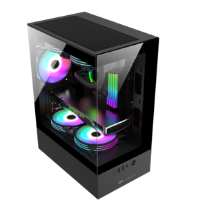 New Design Mid Tower MicroATX Form Factor ARGB Fans &amp; Water Cooling <strong>System</strong> Gaming PC Case for Desktop <strong>Computer</strong> Cabinet - Product Image 2