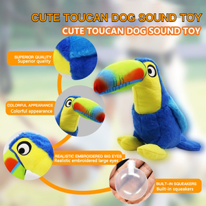 Sıcak satış mavi Toucan peluş köpek çiğnemek oyuncak karikatür tarzı arkadaşı sıkıntı kabartma sürdürülebilir çevre dostu halat evcil kuş severler - Product Image 2