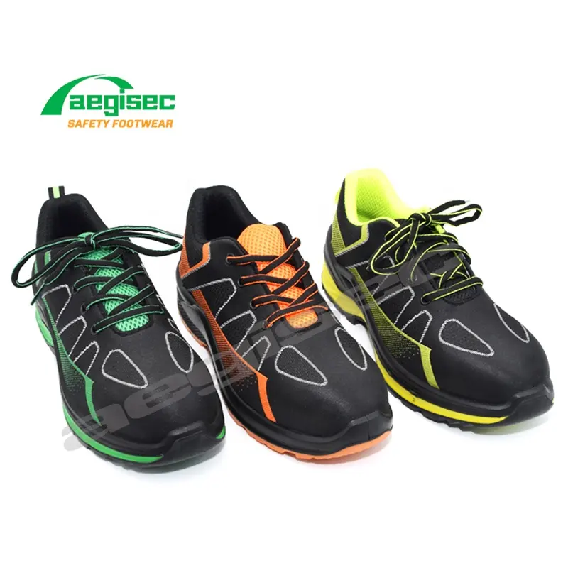 Chaussures de sécurité de marque AEGISEC semelle en caoutchouc antidérapante légère orteil en acier chaussure de sport de sécurité pour hommes