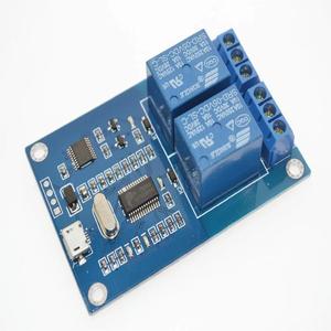 マイクロUSBリレーモジュール5v 2チャンネルリレーモジュール、リレーコントロールパネルインジケータ付き2wayリレー出力usbインターフェイス - Product Image 2