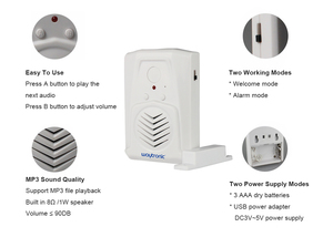 Sistema de seguridad para el hogar con alarma de Sensor magnético inalámbrico para puertas y ventanas de 90db con aviso de voz para puertas y ventanas abiertas - Product Image 2