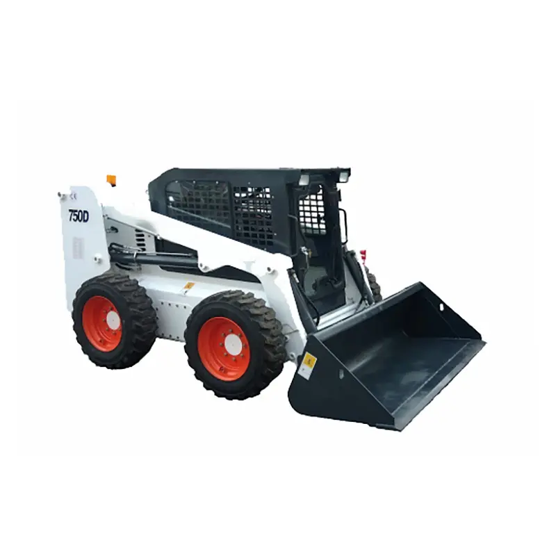 Mesin Bensin 750D selip Steer Loader 1t Wheel Loader untuk dijual